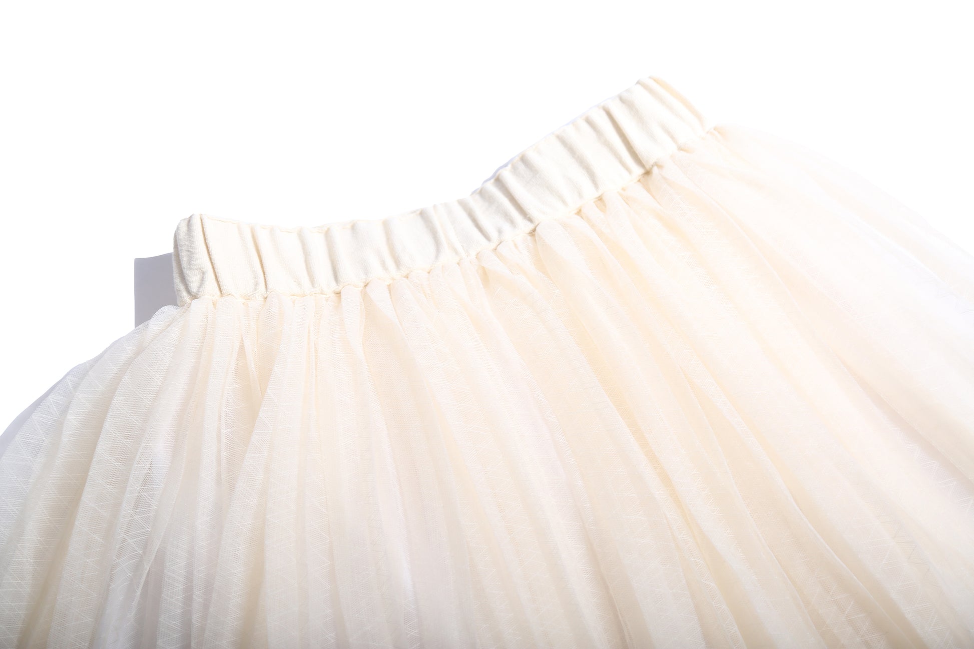 girls white tulle maxi length pleated skirt