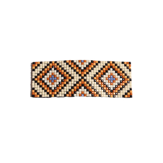 multicolored geometric beaded hair clip