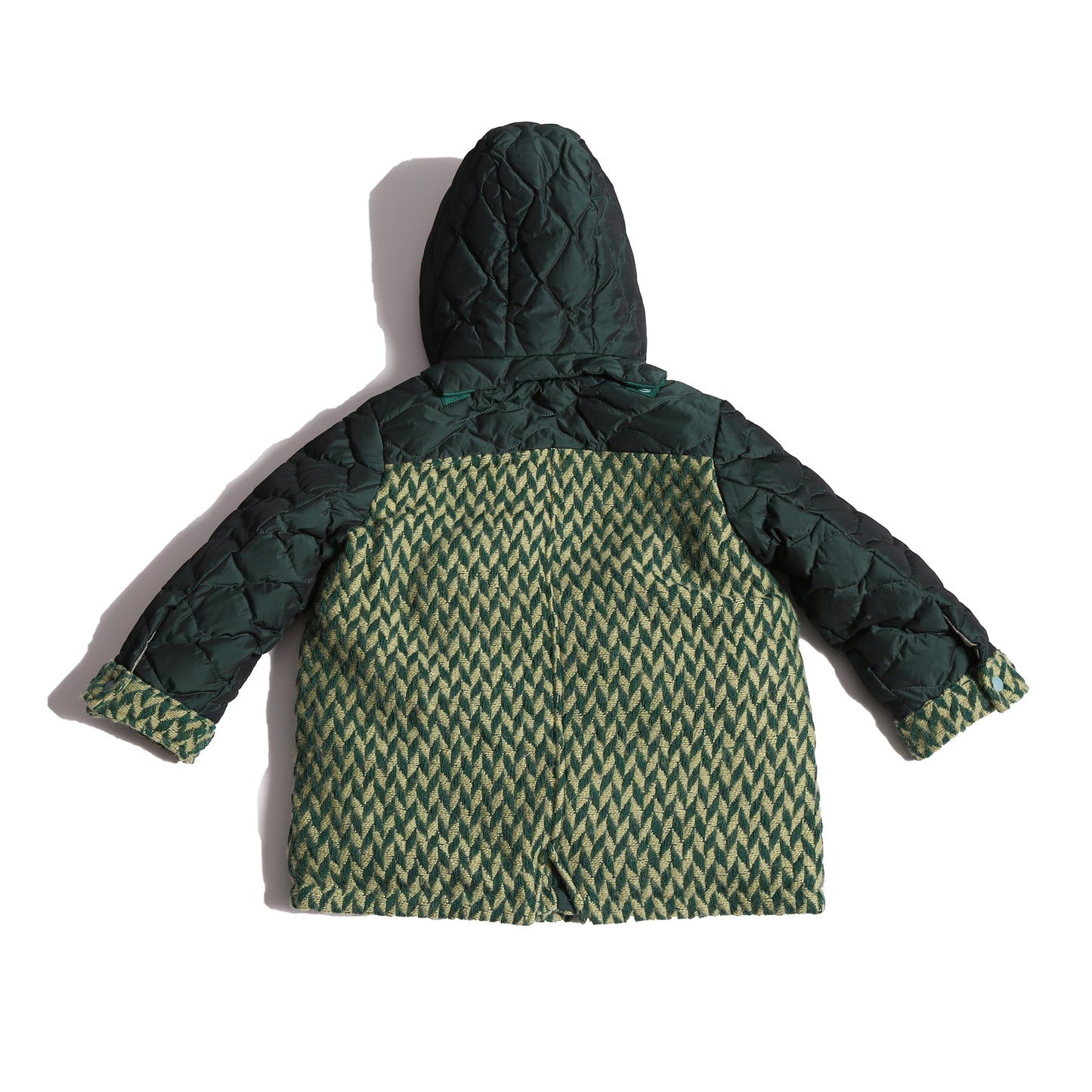 boys green wool and taffeta down filled winter parka coat