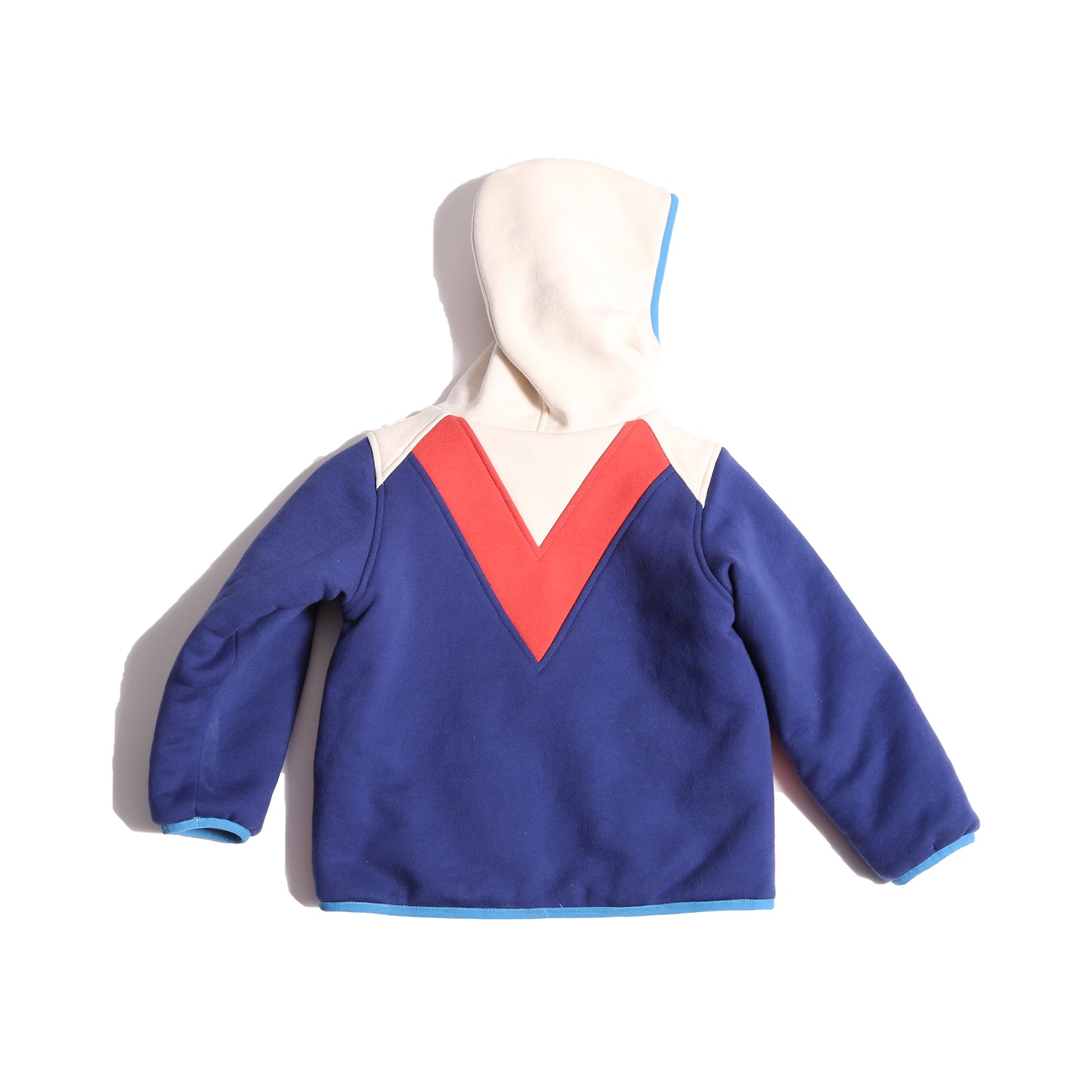 boys patchwork red white and blue cotton fleece zip up hoodie by TiA CiBANi