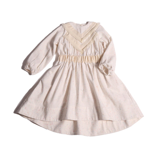 girls long sleeve white cotton dress