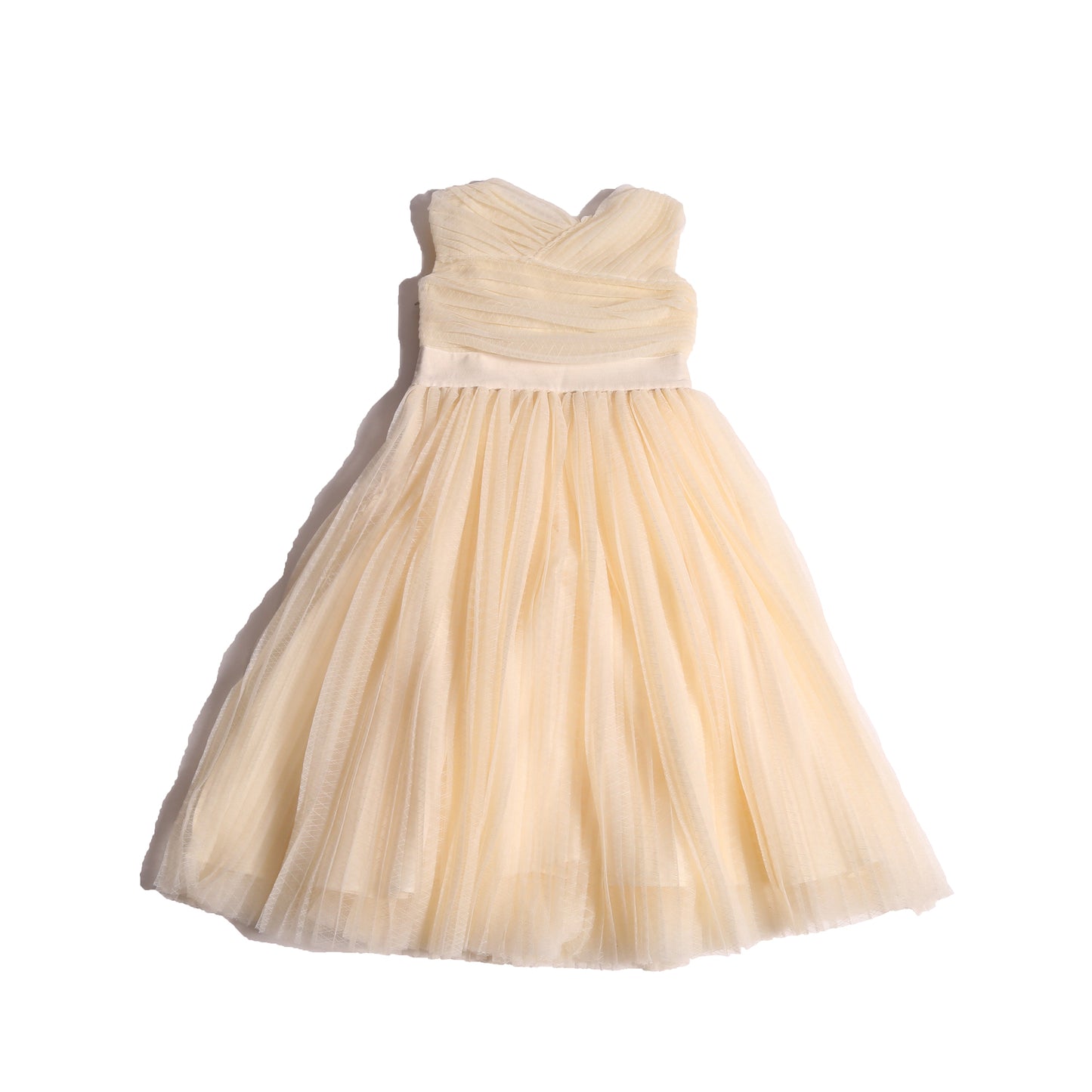 girls white tulle sleeveless gown length dress