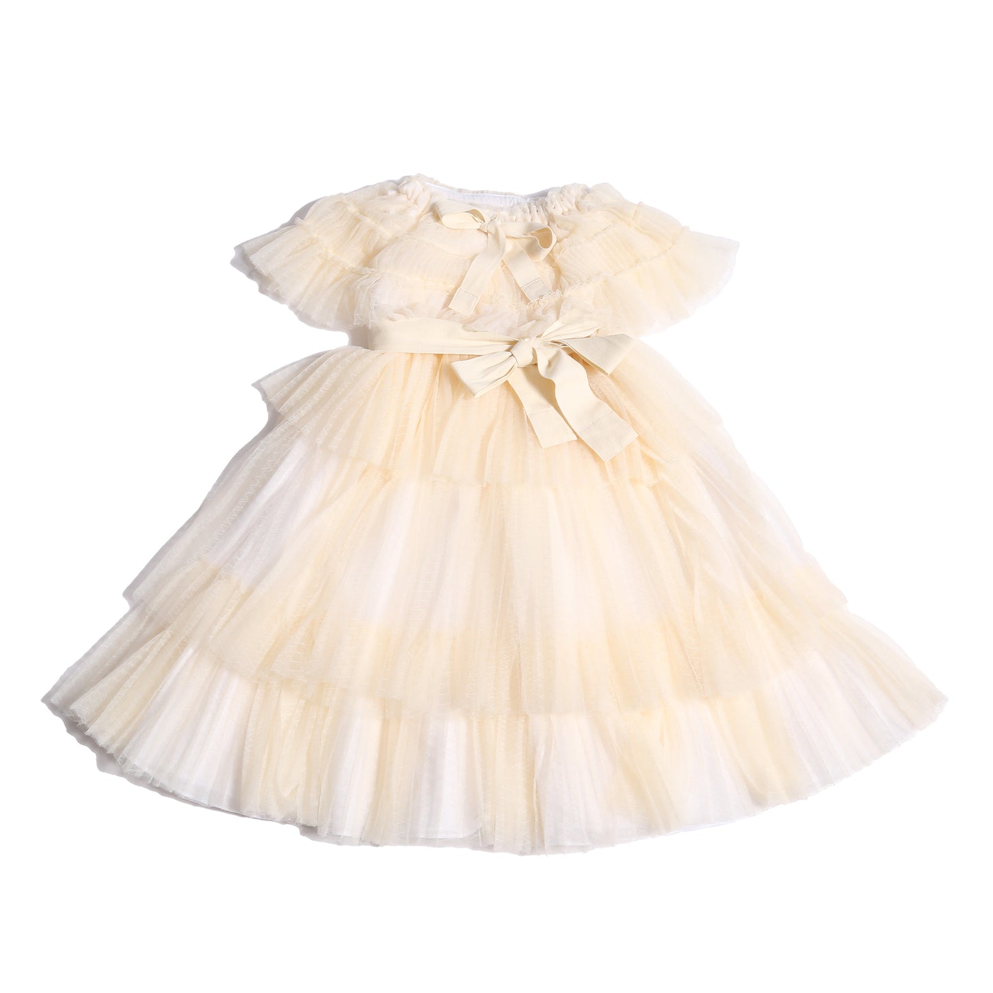 girls white tulle gown length dress