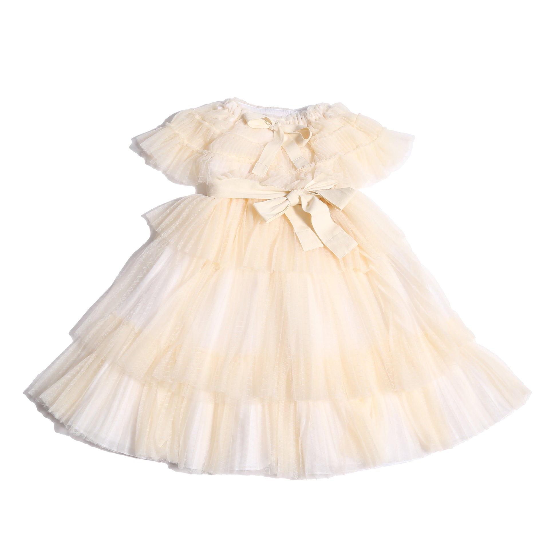 girls white tulle gown length dress