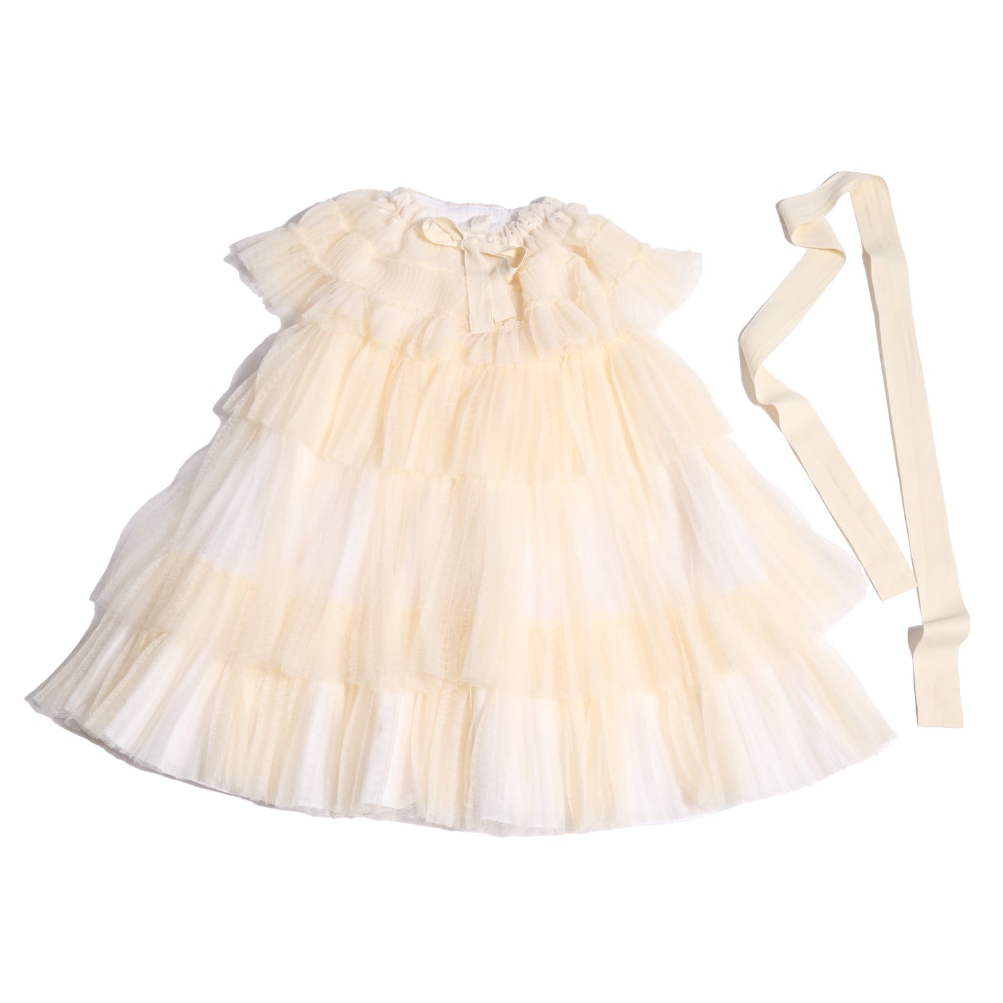 girls white tulle gown length dress