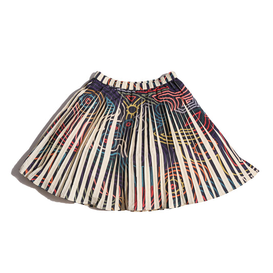 girls pleated taffeta skirt with all over print