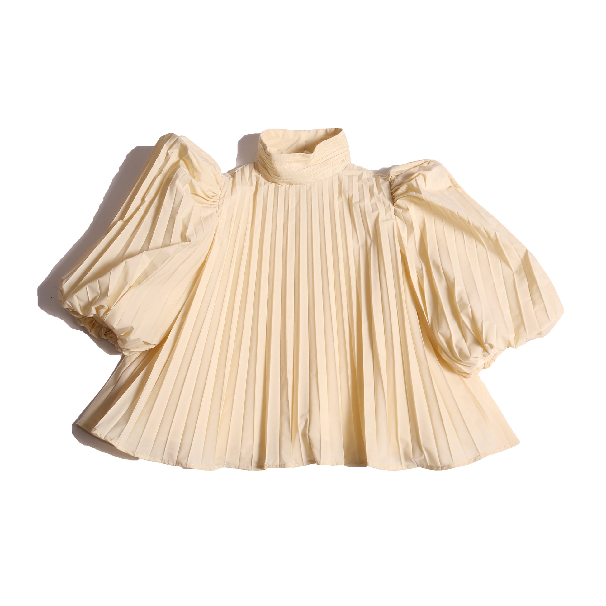 girls white taffeta pleated blouse