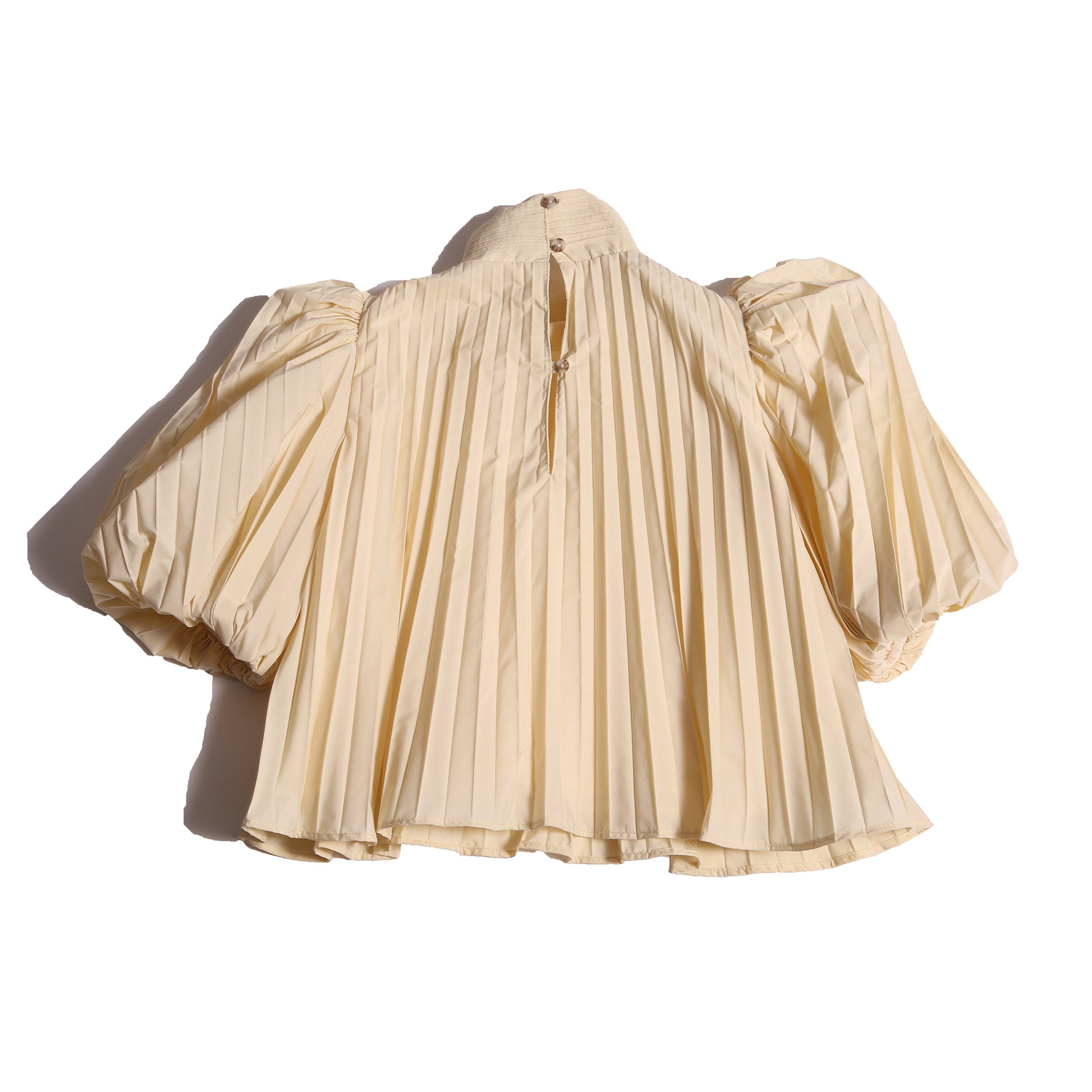 girls white taffeta pleated blouse