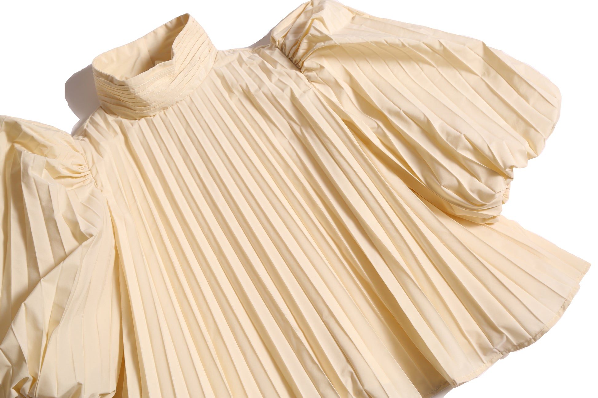 girls white taffeta pleated blouse