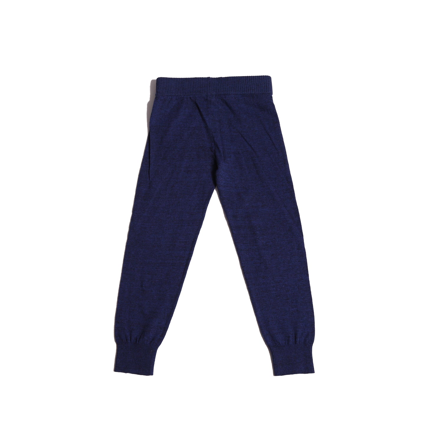 kids blue cotton knit jogger leggings