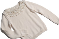 CROCHET PEARL COLLAR CREW NECK