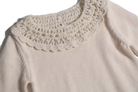 CROCHET PEARL COLLAR CREW NECK