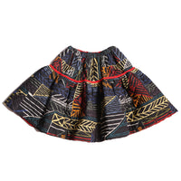 This rainbow printed voluminous skirt features diamond harlequin pattern tufting and padded design, Tia Cibani.