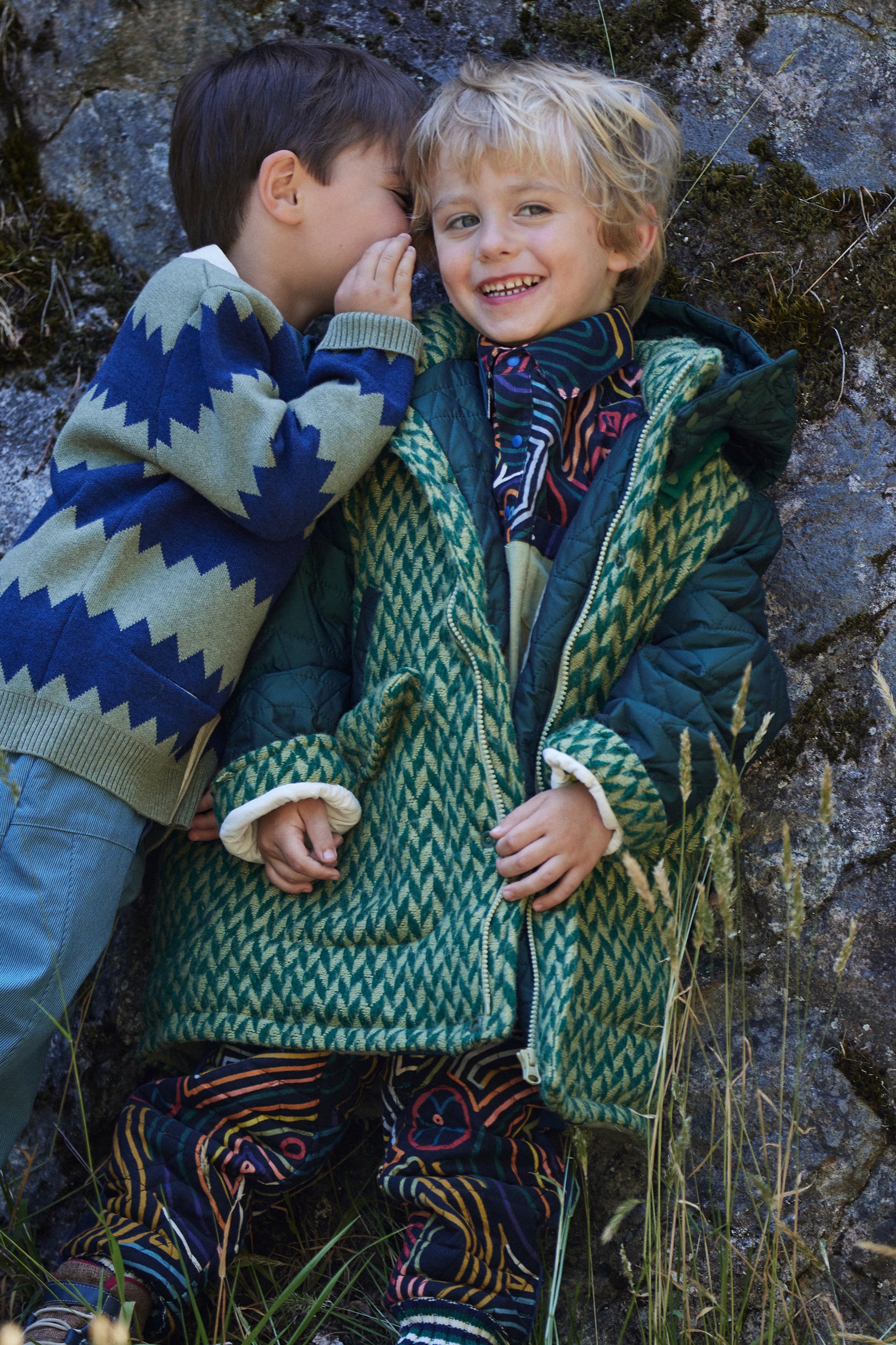 boys green wool and taffeta down filled winter parka coat