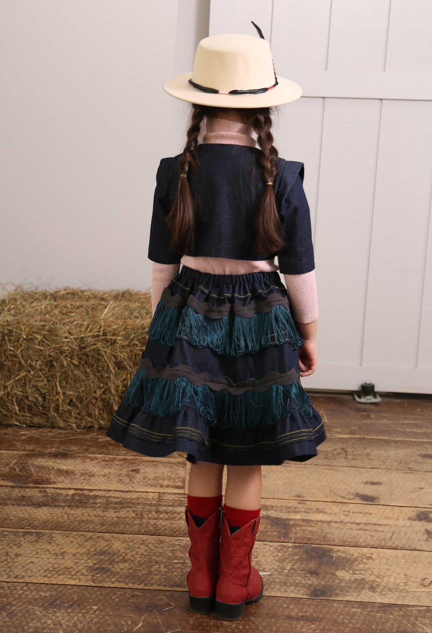 CLARA FRINGE PULL-ON SKIRT