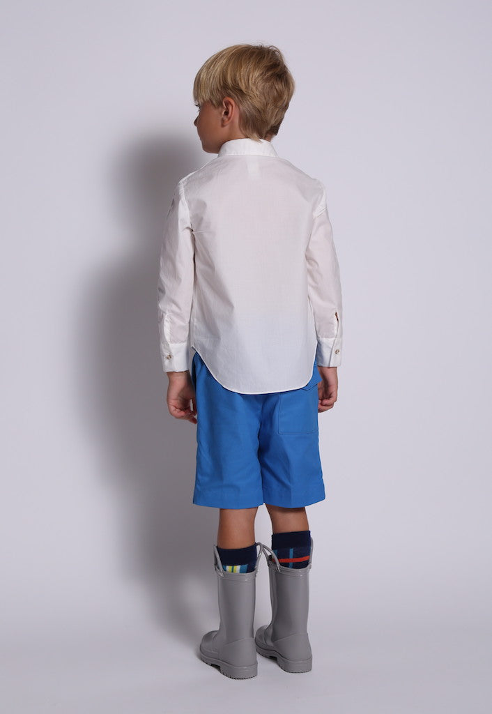 boys, shorts, knee length, blue, model photo