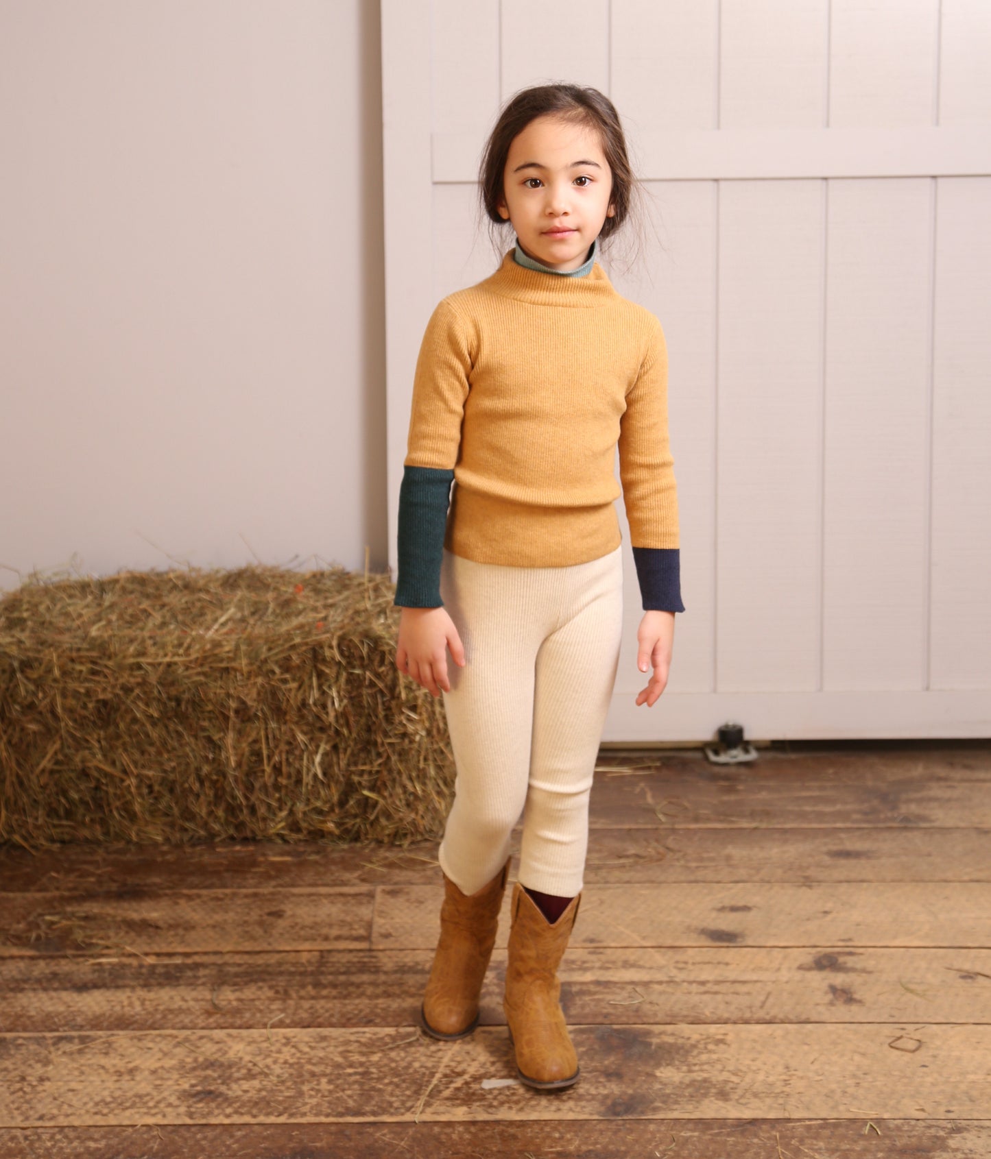 PATCHWORK RIBBED TURTLENECK