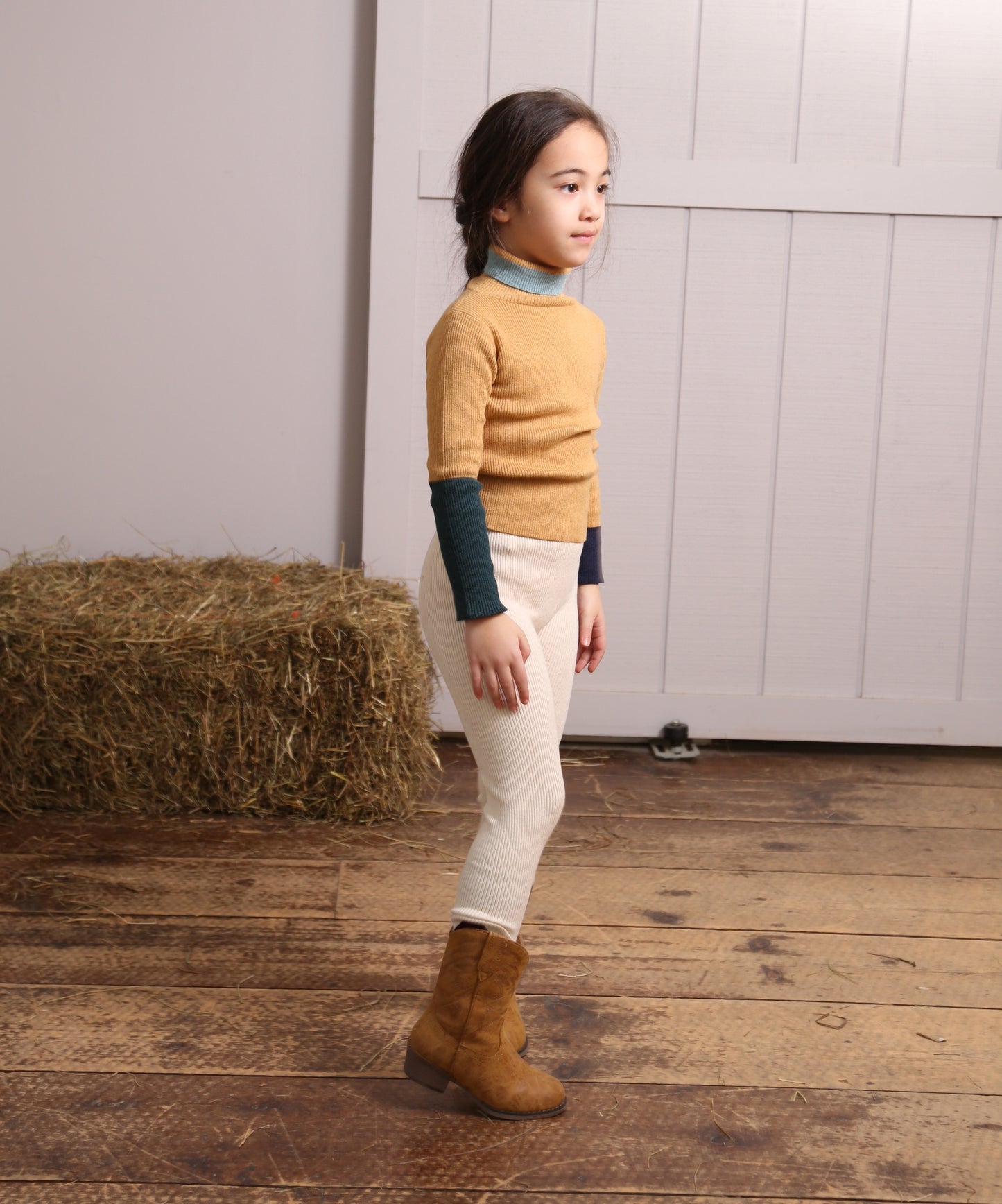 PATCHWORK RIBBED TURTLENECK