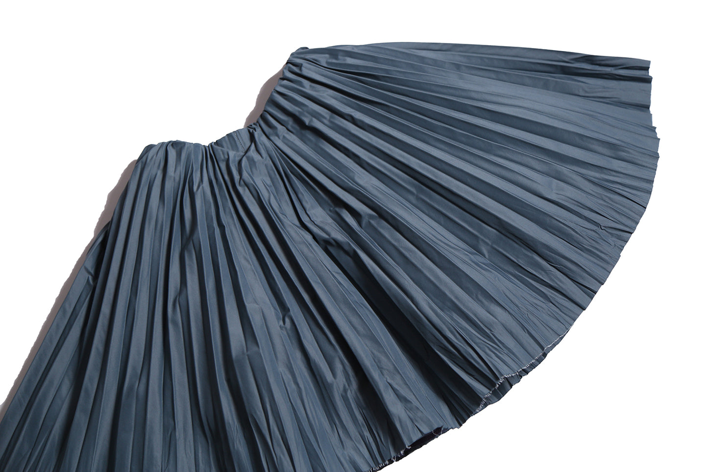 CRUSH PLEATED TEA LENGTH TWIRL SKIRT