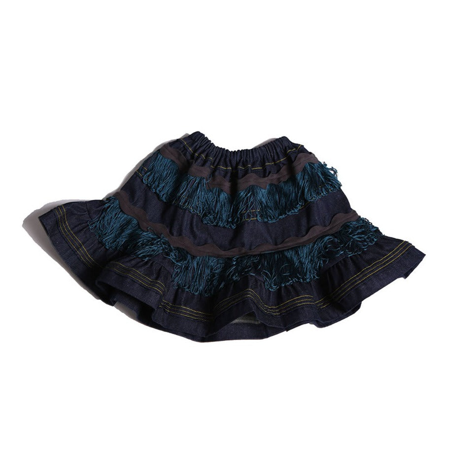 CLARA FRINGE PULL-ON SKIRT