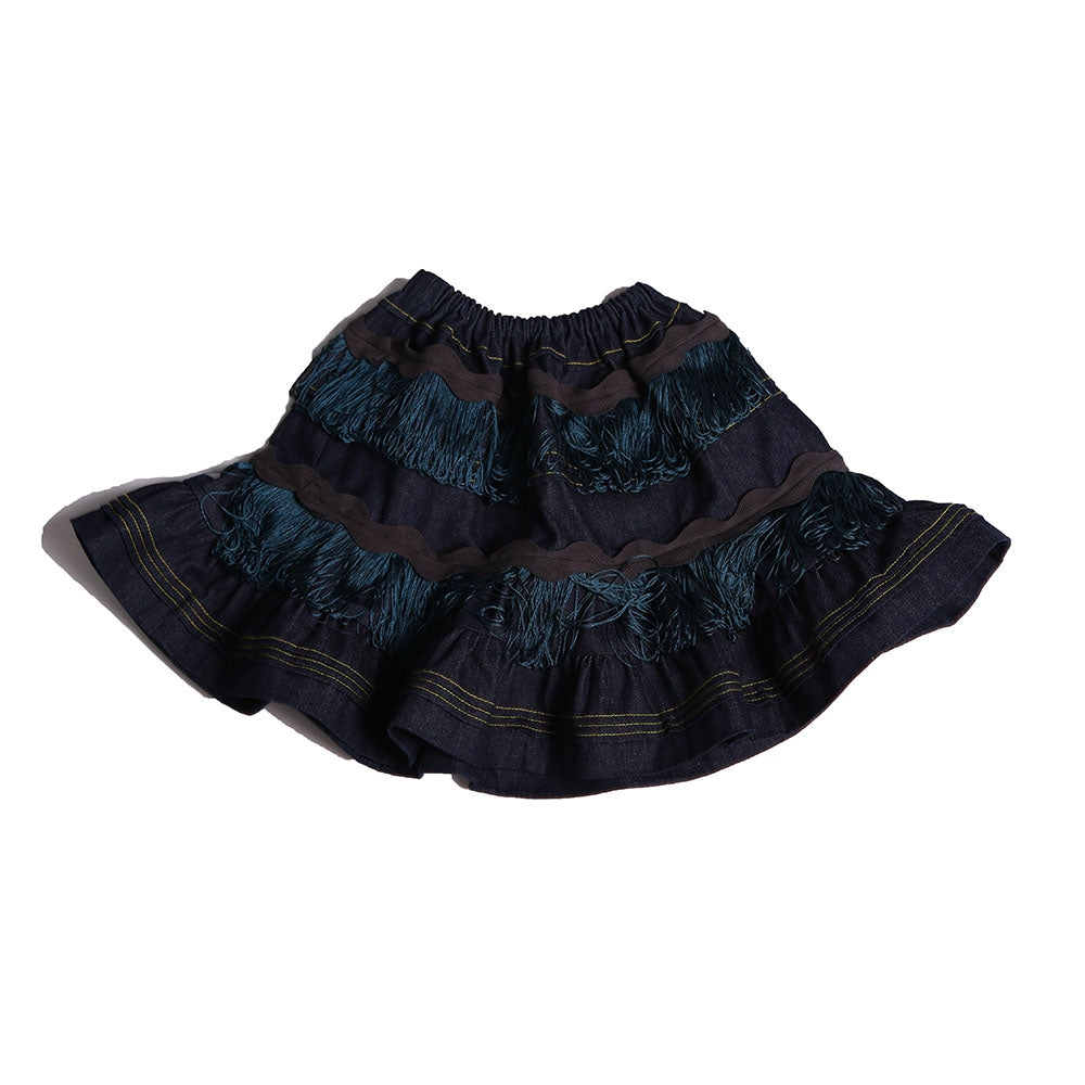 CLARA FRINGE PULL-ON SKIRT