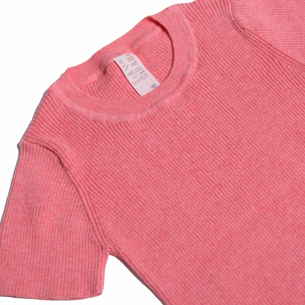 BABY SHORT SLEEVE RIBBED CREW NECK