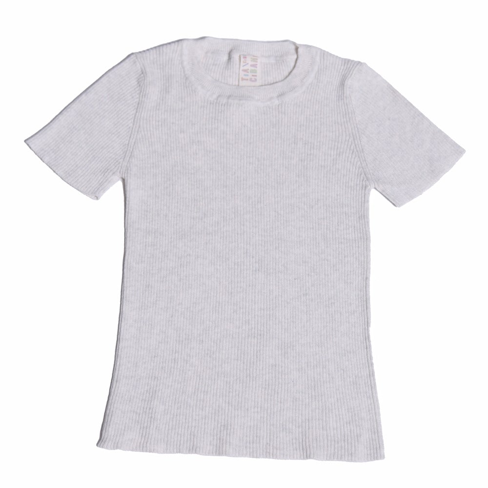 SHORT SLEEVE RIBBED CREW NECK