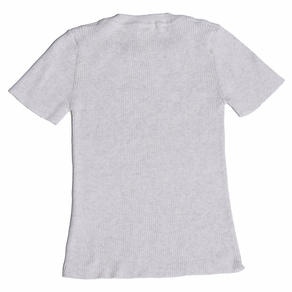 SHORT SLEEVE RIBBED CREW NECK