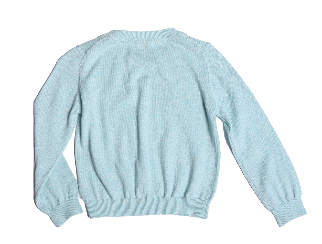 baby crew neck, foam, light green, light blue, long sleeve, yarn, knit