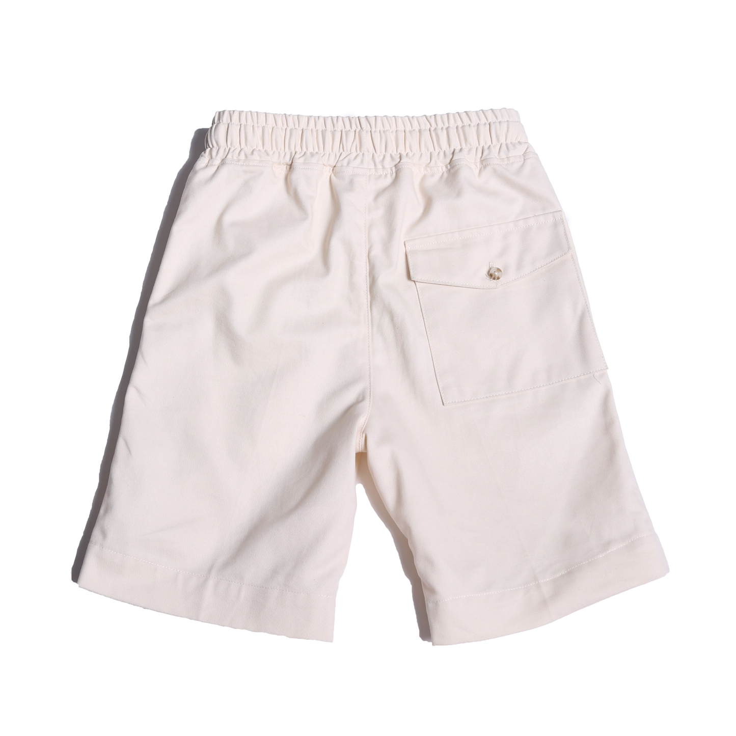 light khaki shorts, boys, back