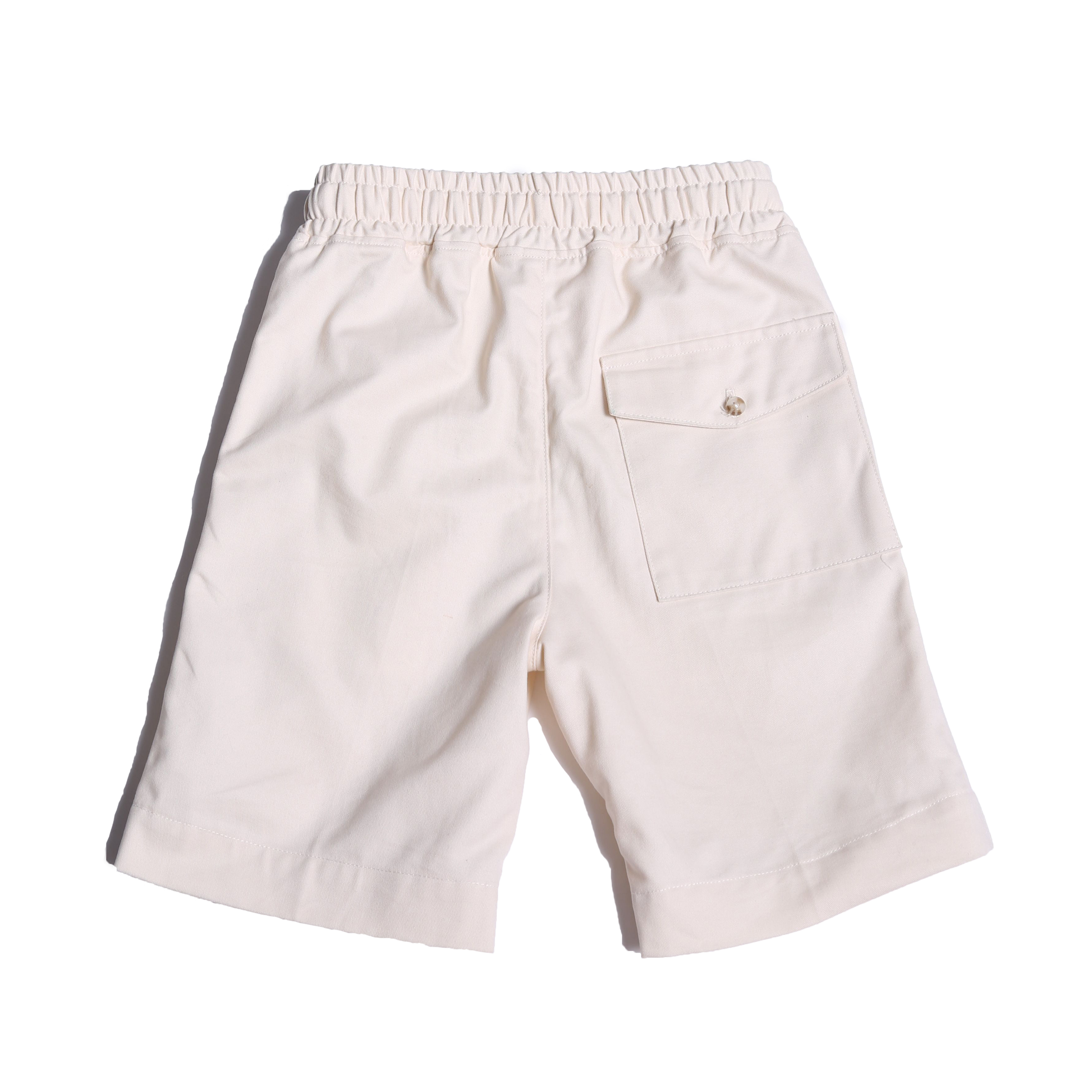 light khaki shorts, boys, back