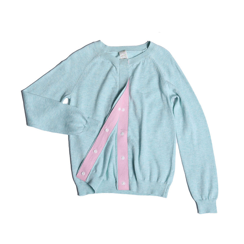 Girls Classic Jersey Crew Neck Cardigan 