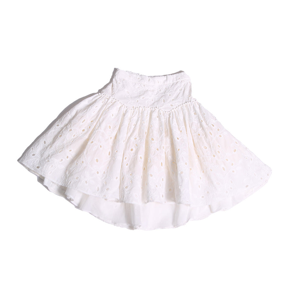 skirt, girls, white, eyelet, sweetheart, flare