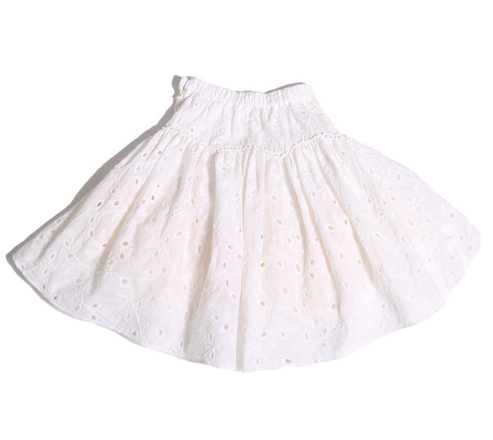 skirt, girls, white, eyelet, sweetheart, flare