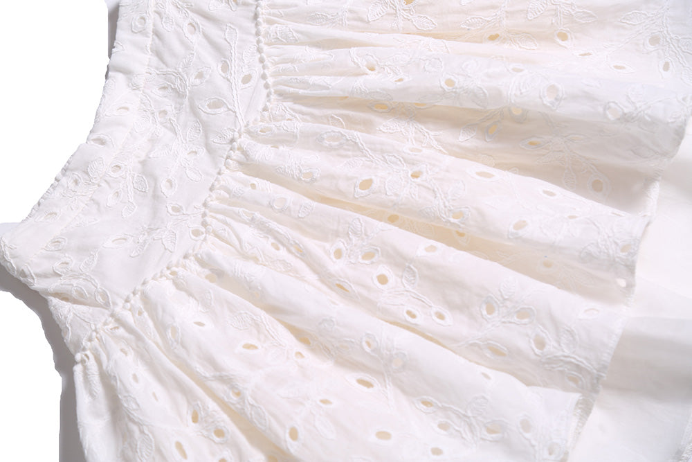 skirt, girls, white, eyelet, sweetheart, flare