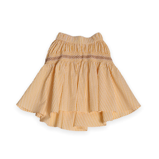 PIA DROPPED WAIST SMOCKED SKIRT