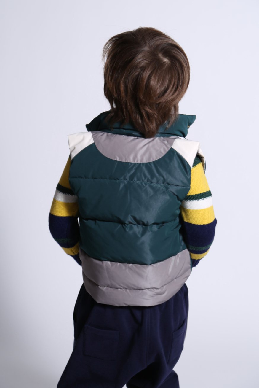 PATCHWORK DOWN FILLED VEST