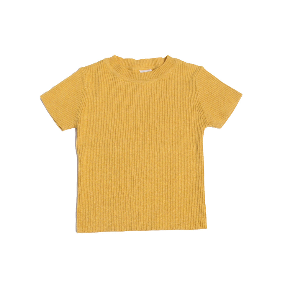 BABY SHORT SLEEVE RIBBED CREW NECK